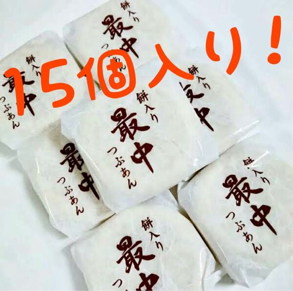 風月庵 餅入りつぶあん最中 15個セット もち入り!
