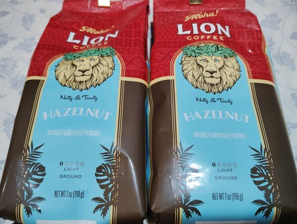 限定特価 ライオンコーヒー 粉 ハワイ ヘーゼルナッツ 7oz(198g) コーヒー ×2