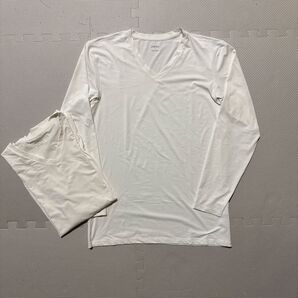 UNIQLO AIRism Vネック ロングスリーブ Tシャツ 2枚セット M