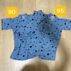 【甚平】さかな柄 上下2枚セット
