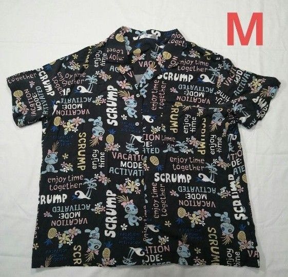 【新品】スティッチ アロハシャツ スクランプ柄 半袖シャツ ⑧