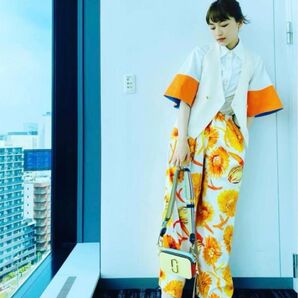 美品 ENFOLD 花柄ワイドパンツ 川口春奈着用 ドラマ衣装 ゴムウエスト 38