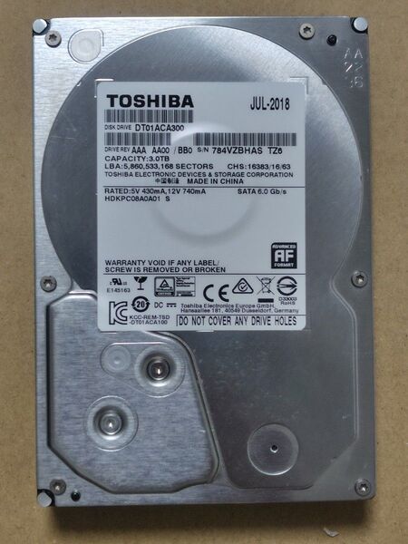 【中古】3.5インチ HDD 3TB