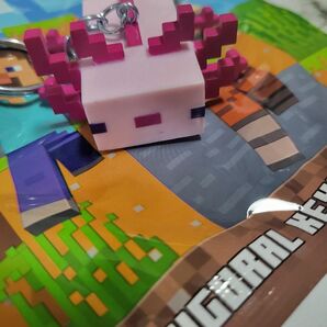 マインクラフト フィギュアキーチェーン ウーパールーパー キーホルダー新品 即日発送