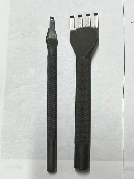 レザークラフト 工具 2個セット 平目打ち 巾3mm