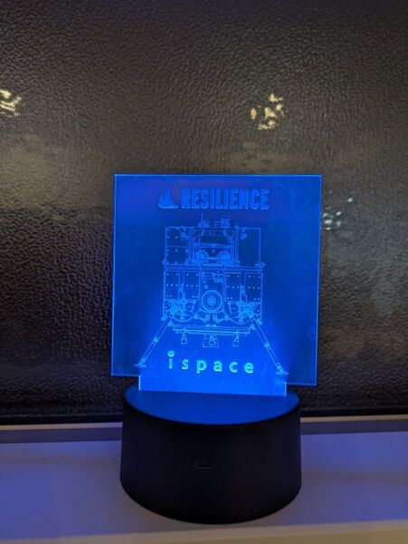 ispace 月着陸船 アクリルスタンド ライト ブルー