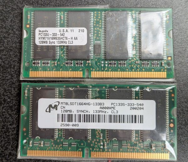 PC133 128MB CL3 ノートPC用メモリ