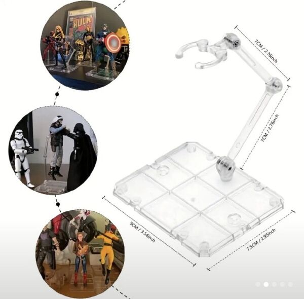 アクションベース フィギュア用ディスプレイスタンド クリア 2個セット