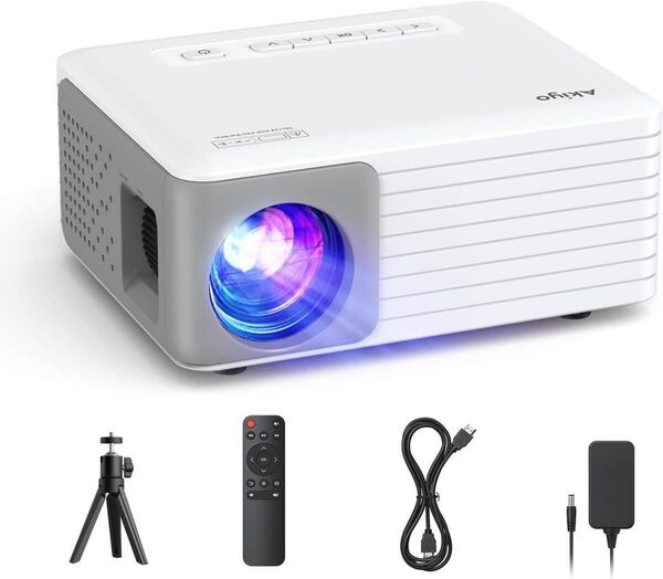 超美品☆AKIYO 小型 プロジェクター 家庭用 6500LM 1080PフルHD高輝度 ホームシアター 内蔵HiFiスピーカー