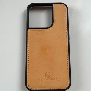 HANATORA iPhone15Pro ケース ベージュ 本革 iPhoneケース アイフォンケース スマホケース