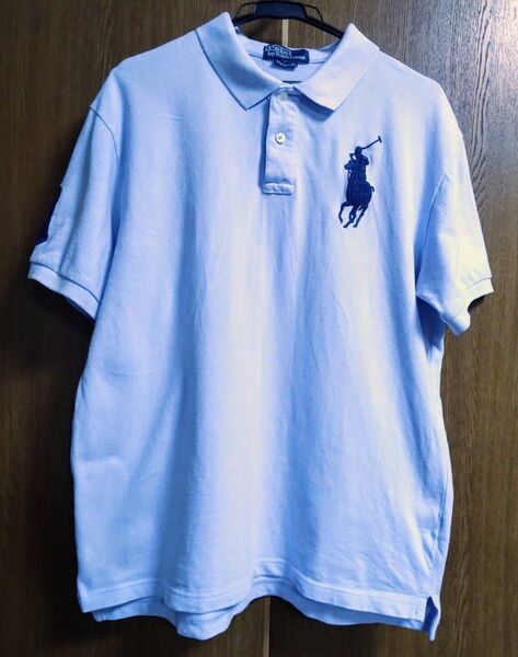 ポロ ラルフローレン POLO RALPH LAUREN ポロシャツ ビッグポニー 半袖刺繍 綿100% XL 中古品