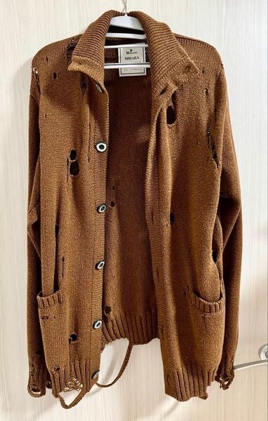 【美品】Maison MIHARA YASUHIRO メゾン ミハラヤスヒロ MMY ダメージ ニット カーディガン 44