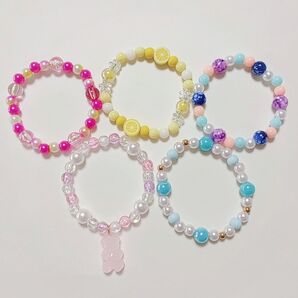 ハンドメイド キッズブレスレット 5個 まとめ売り 子ども用