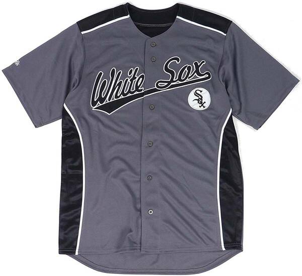 Stitches MLB Chicago White Sox シカゴ ホワイトソックス ベースボールシャツ (チャコール) (M) [並行輸入品]