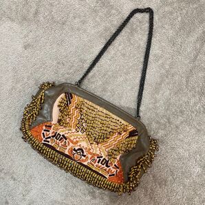 ジャマンピュエッシュ ハンドバッグ ビーズ Jamin Puech チェーン ミニバッグ アッシュペーフランス