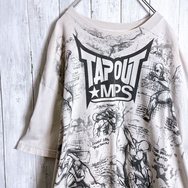 TAPOUT MPS Tシャツ プリント ベージュ系 古着