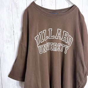 DILLARD UNIVERSITY Tシャツ XL ブラウン カレッジロゴ 古着