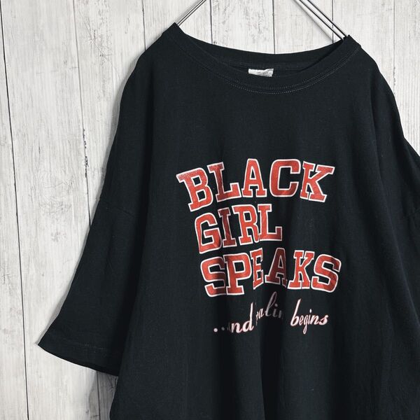 【入手困難】00s 古着 BLACK GIRL SPEAKS Tシャツ 黒 ブラック 古着 #1401
