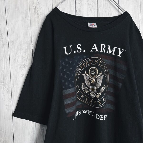 U.S.ARMY プリントTシャツ 黒 XL 古着 ヴィンテージ ミリタリー #171