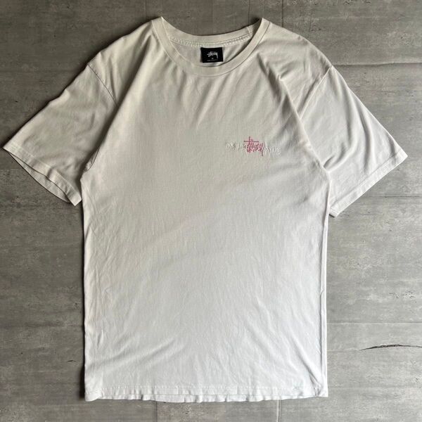 STUSSY ステューシー インターナショナル 刺繍ロゴ Tシャツ Mサイズ