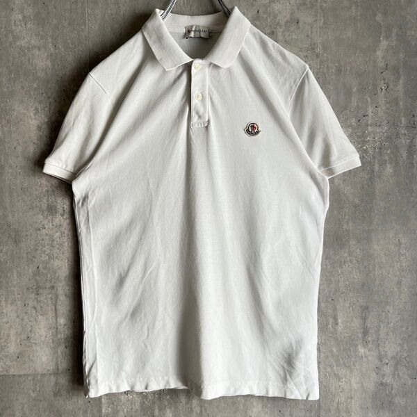 MONCLER モンクレール ワンポイントロゴ コットン ポロシャツ Sサイズ