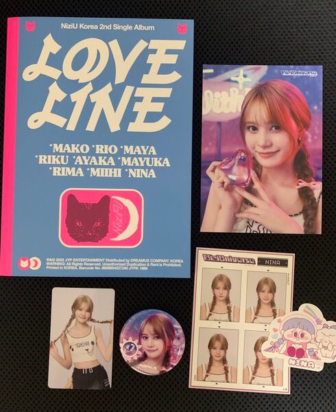 NiziU ニナ ポプスト ラントレ 缶バッジ 1万円購入特典トレカ ランダムステッカーセット LOVE LINE フォトブック