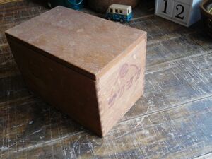 昭和レトロ アイロン箱　木製　サンシンアイロン 19x12h13cm