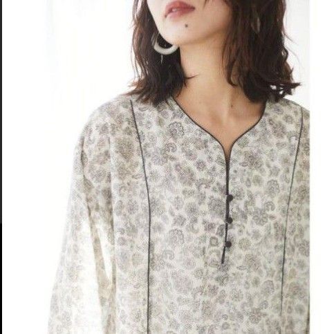 chocol raffine robe フラワーパイピングサックワンピース シアー素材