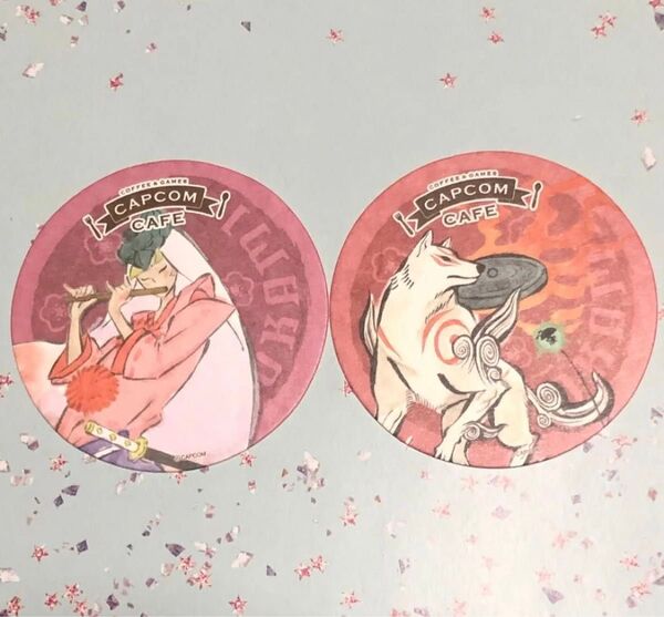 カプコンカフェ 大神 コースター アマテラス ウシワカCAPCOM CAFE