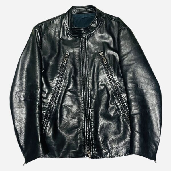 Maison Margiela メゾンマルジェラ 八の字ライダース 44 牛革 マルタンマルジェラ 黒