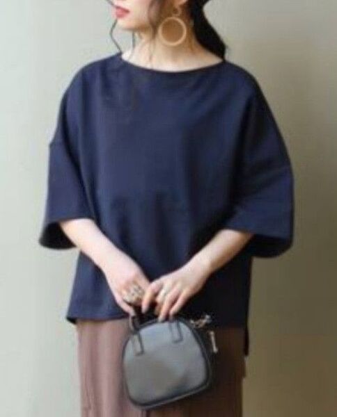 B.C.STOCK ◆ ボートネックワイドプルオーバー ネイビー
