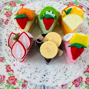 ハンドメイド フェルトケーキ フルーツケーキ ミニケーキ 6個セット ままごと 手作り