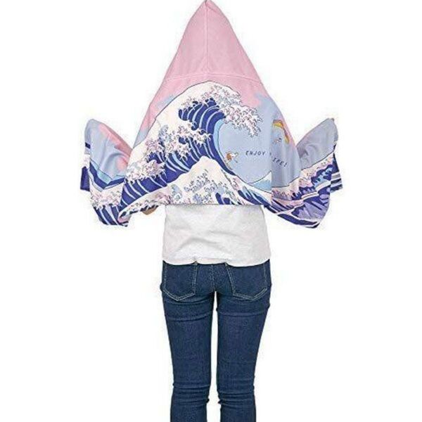【未使用品】りぶはあと UVひんやりフードブランケット UVカットクールタオル 波