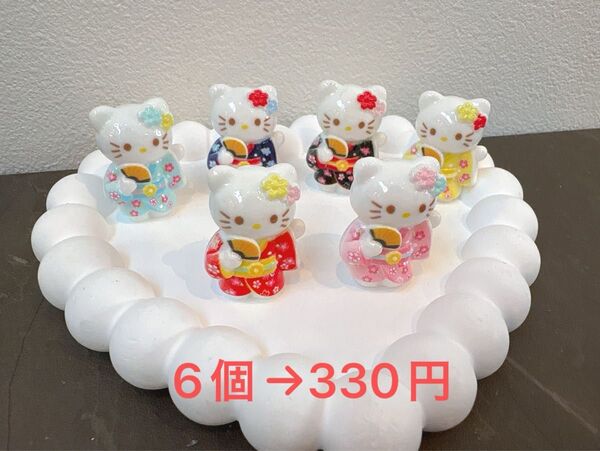 早い者勝ち 限定セール 超高品質 超可愛い プラパーツ デコパーツ ハローキティ サンリオ フィギュア 各1個→6個