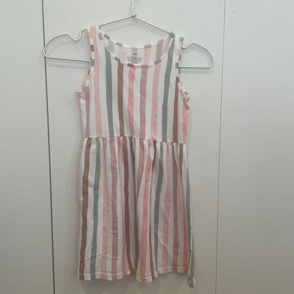H&M キッズ ストライプ柄ワンピース