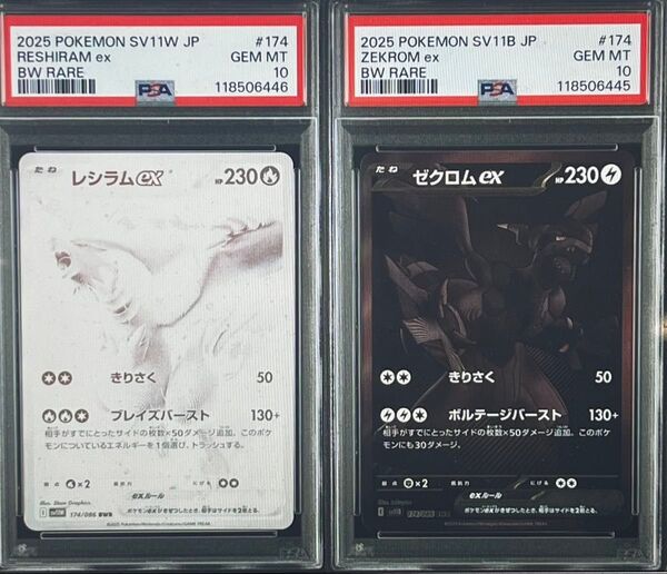 【PSA10】ホワイトフレア ブラックボルト ゼクロムex レシラムex SAR 連番