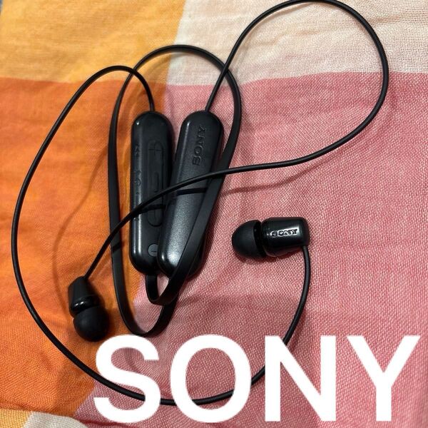 【美品】SONY ワイヤレスイヤホン ブラック WI-C100 Bluetooth ソニー 黒