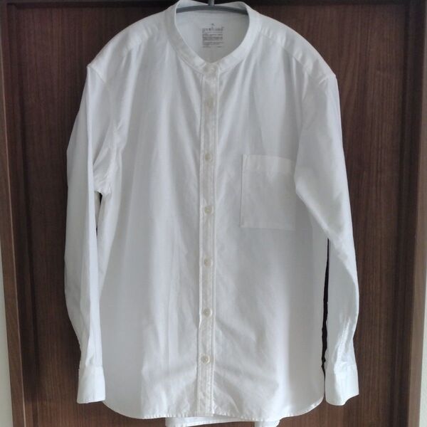 無印良品 バンドカラー 長袖Tシャツ ホワイト XLサイズ コットン100%