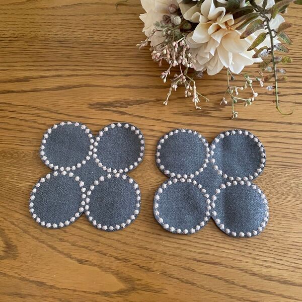 #224 mina perhonen tambourine dopコースター2枚セット ハンドメイド