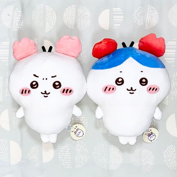 ちいかわカニカチューシャBIGぬいぐるみ ちいかわ・ハチワレ 2点セット