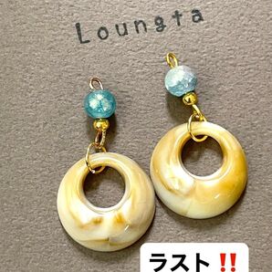 973ハンドメイドピアス ハンドメイドイヤリング 樹脂ピアス 樹脂ポスト 金属フック 金属ポスト ノンホールピアス