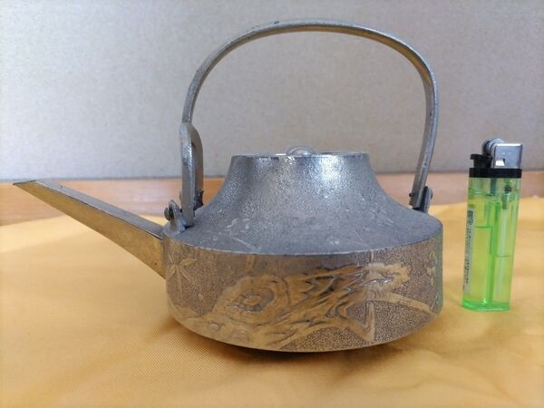 古い金属製の銚子 急須 錫 骨董 金属工芸 茶道具