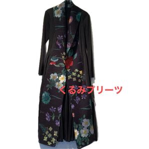 新品タグ付き上質プリーツアンサンブル調ワンピースブラックセレモニー式典結婚式同窓会女子会ドッキングワンピ1枚でパッとお洒落に決まる
