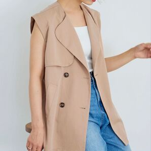 未使用品☆ トレンチ風ベスト ベージュ
