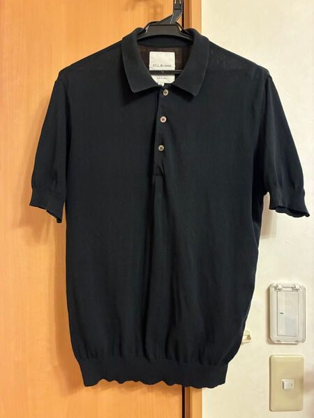 STILL BY HAND ニットポロシャツ ブラック サマーニット