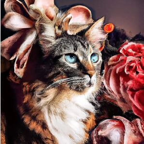 5D ダイヤモンドペインティングキット動物猫 ダイヤモンドアート
