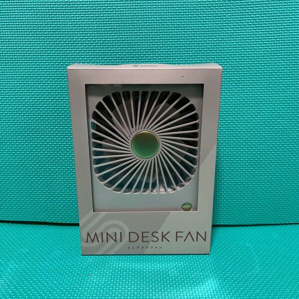 MINI DESK FAN ミニデスクファン YNG-DF200 ベージュ smaly 卓上 バッテリー式 扇風機 充電 角度調節