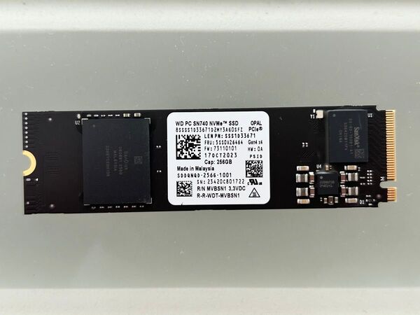 ⑦ WD PC SN740 NVMe SSD 256GB PCIe Gen4 M.2 2280 SDDQNQD 未使用に近い