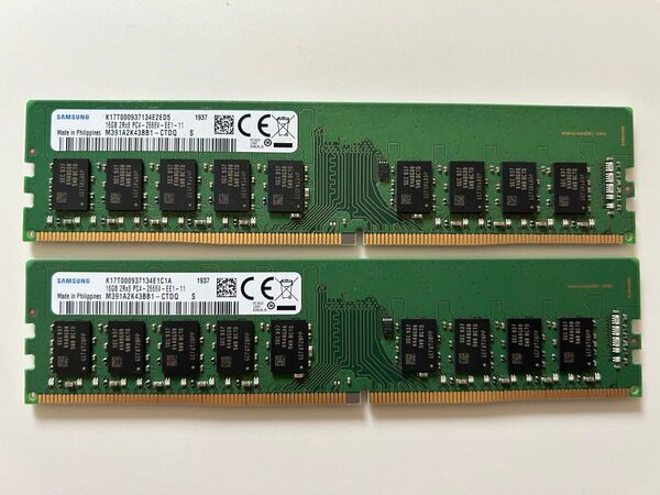 Samsung DDR4 2666 ECC Unbuffered 16GBx2枚 計32GB Dell 3630 純正