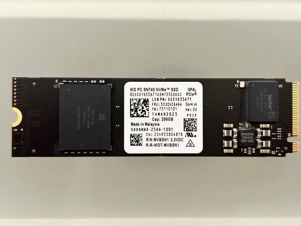 ③ WD PC SN740 NVMe SSD 256GB PCIe Gen4 M.2 2280 SDDQNQD 未使用に近い